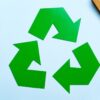 Proper sorting and recycling of packaging waste – cardboard, plastic, metal, and mixed waste bins.