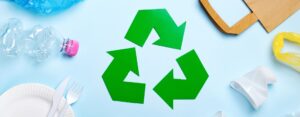 Richtige Mülltrennung und Recycling von Verpackungsabfällen – Luftpolsterfolie, PE-Schaum.