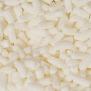 White oval-shaped biodegradable packing peanuts – loose fill packaging