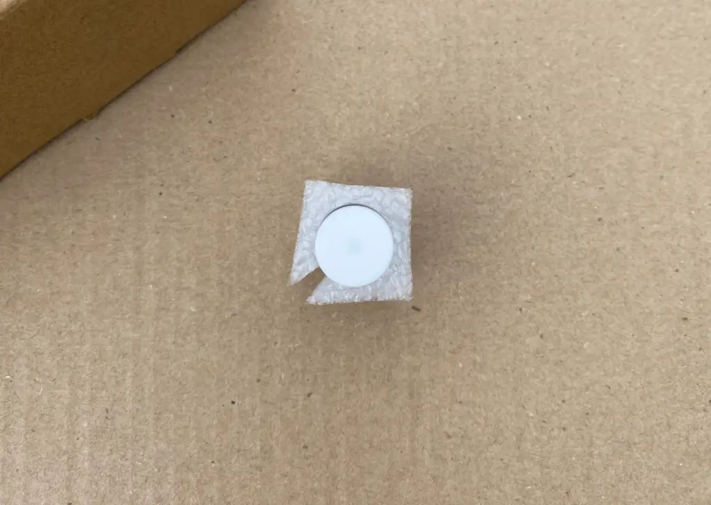 Small product secured with PE foam insert for protection during shipping